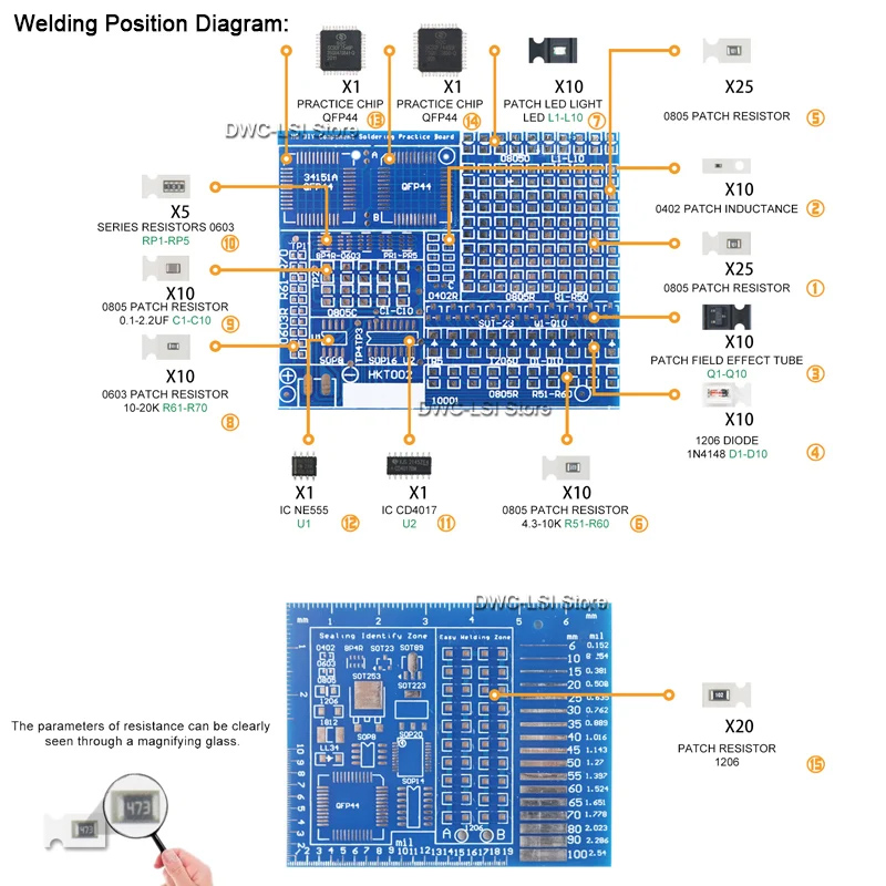 SMD/SMT Components Soldering P - огляд і ціна Diy Electronics Kits For Kids