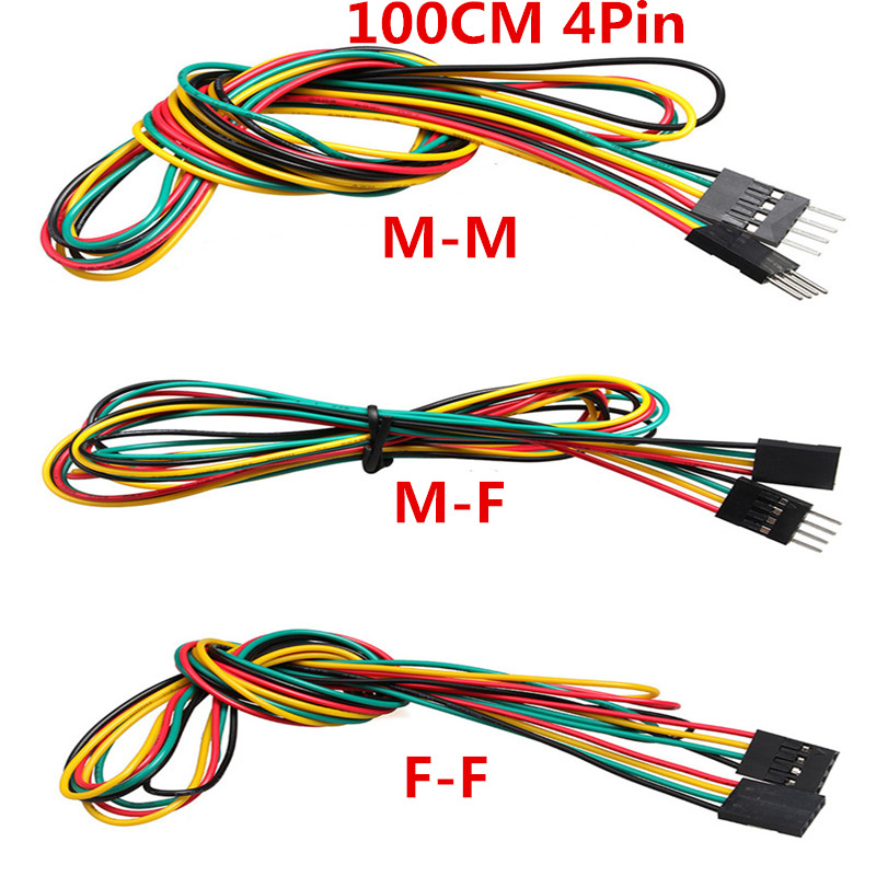 10pcs/lot 4pin 100cm M-M / M-F - огляд і ціна Diy Electronics Breadboard
