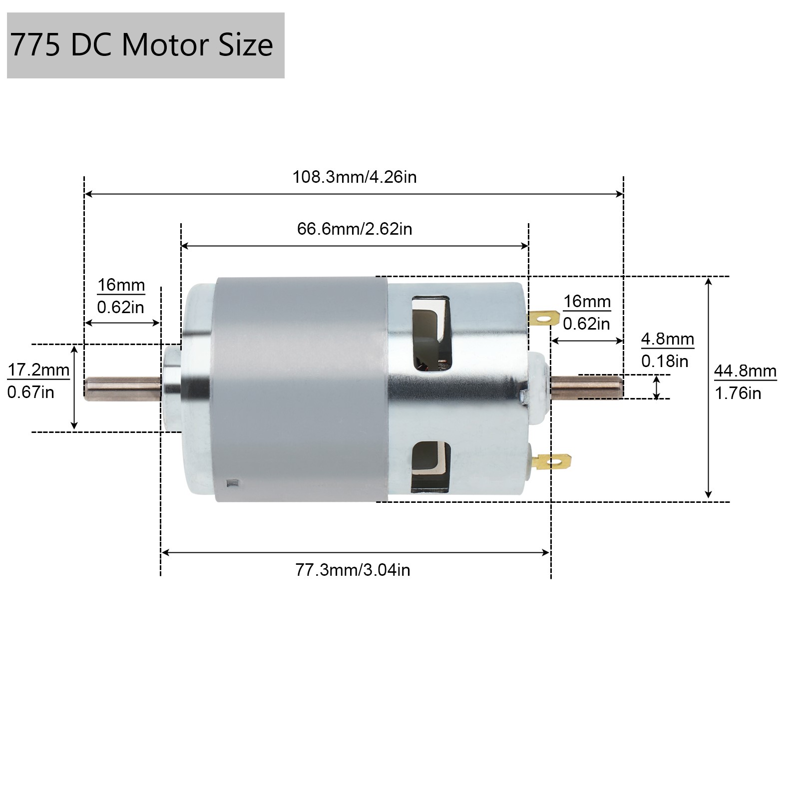 775 795 895 DC Motor 12V Dual  - огляд і ціна Diy Electronics Motor