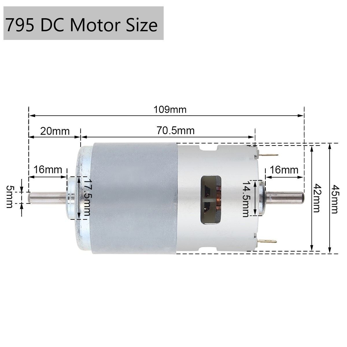 775 795 895 DC Motor 12V Dual  - огляд і ціна Diy Electronics Motor