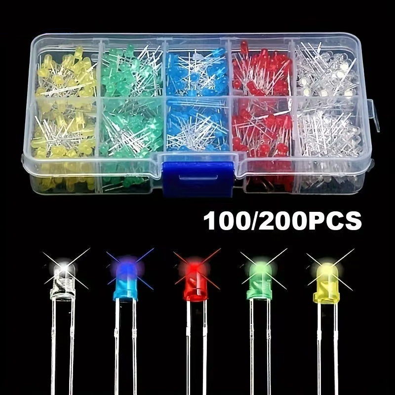 100/200PCS 3mm 5mm Multicolor  - огляд і ціна R/Diy Electronics