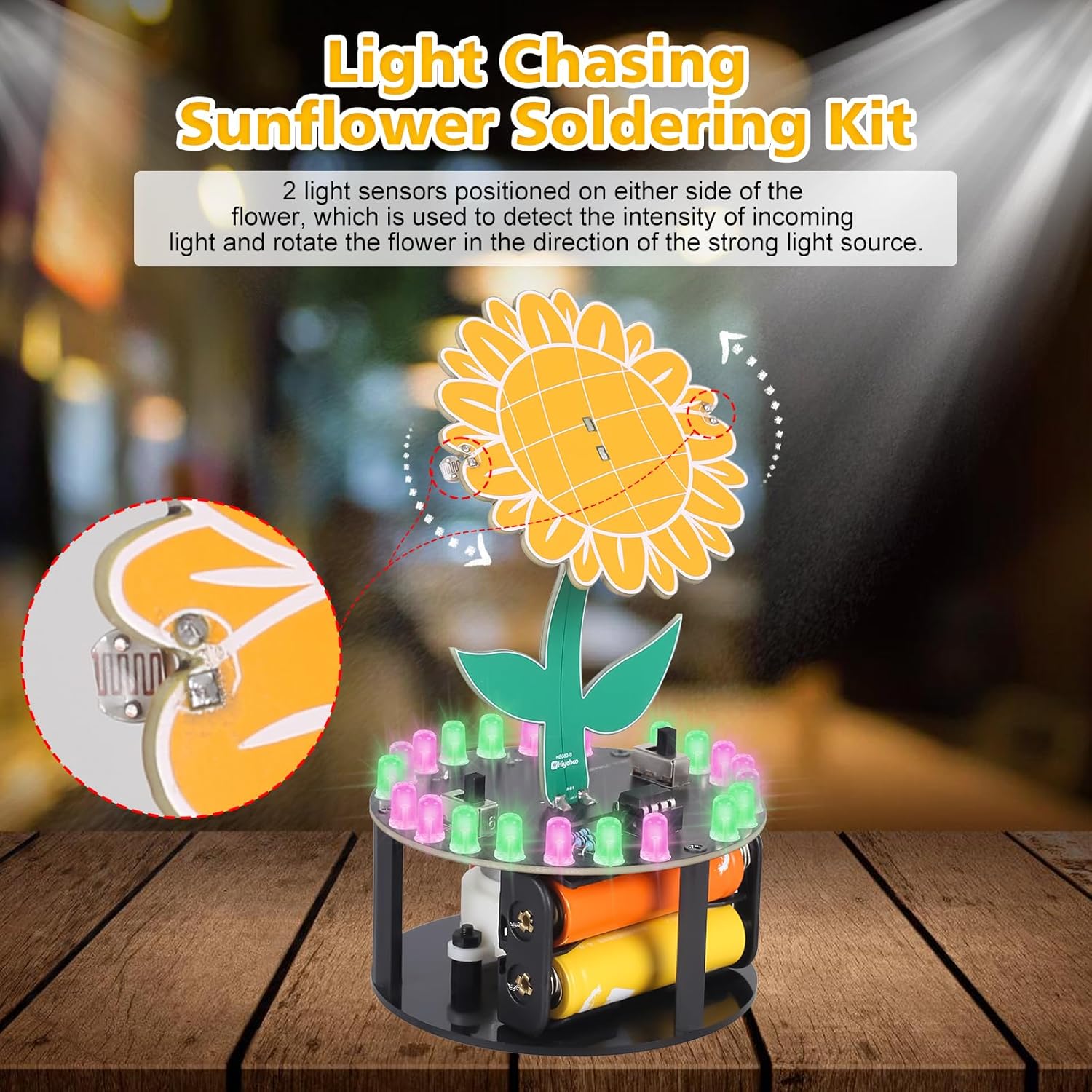 Light Chasing Sunflower Solder - огляд і ціна Diy Electronics Ideas