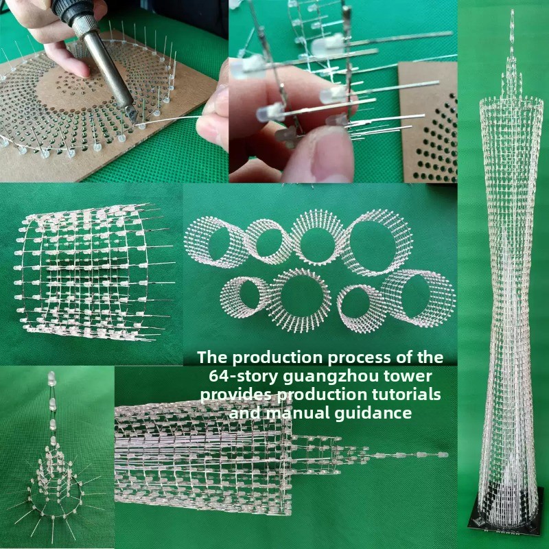 64 Layers Canton Tower DIY Ele - огляд і ціна Diy Electronics Kits For Kids