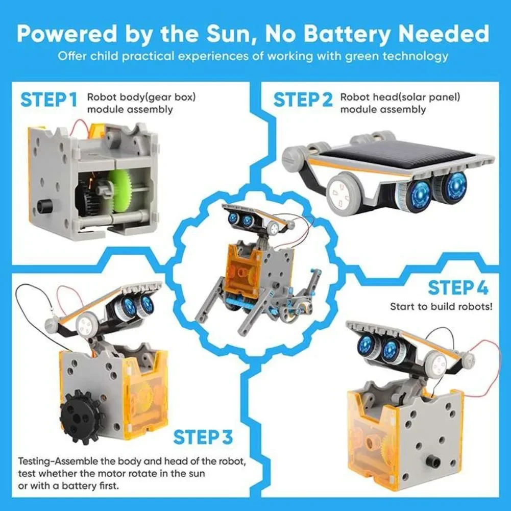 13 in 1 Solar Powered Robot Sc - огляд і ціна Diy Electronics Kits For Kids